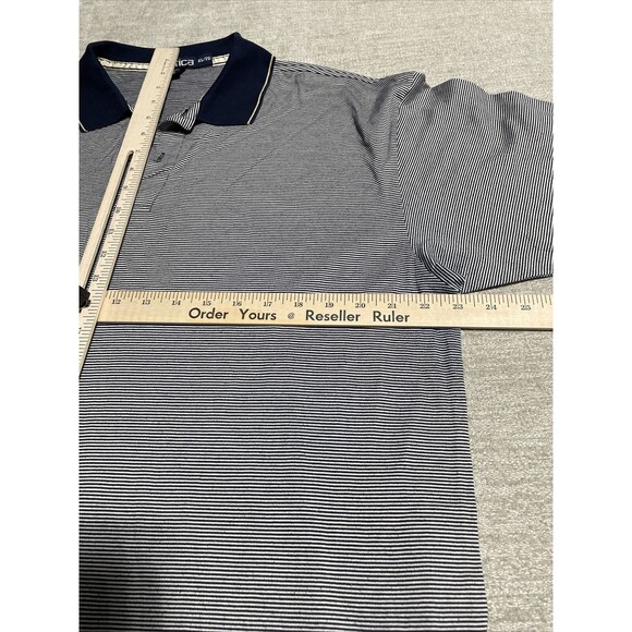 Nautica Shirts Men's XL Grey Polo Collared Short Sleeve Stripes - Picture 9 of 15